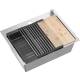 Zlew QUADRON LUKE 110 WORKSTATION stal szczotkowana INOX + dozownik + akcesoria (ZH5845BS)