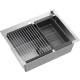 Zlew QUADRON LUKE 110 WORKSTATION stal szczotkowana INOX + dozownik + akcesoria (ZH5845BS)