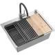 Zlew QUADRON LUKE 110 WORKSTATION stal szczotkowana INOX + dozownik + akcesoria (ZH5845BS)