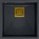 __WYSYŁKA 48H*__ | Zlew QUADRON DAVID 40 BLACK DIAMOND (czarny metalik) + syfon ZŁOTY (HQD4242U8-G1)