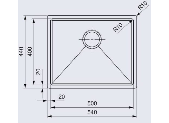 Zlew REGINOX FLORIDA 50X40 stal INOX POLER (R26281)