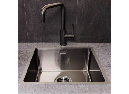 __WYSYŁKA 24H*__ | Zlew REGINOX MIAMI 40X40 stal PVD GUN METAL (grafit szczotkowany) (R30691)