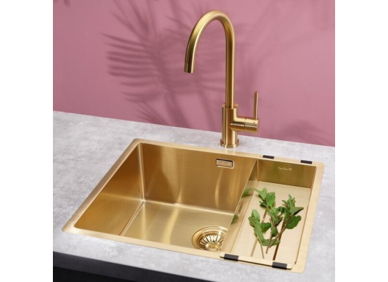 __WYSYŁKA 24H*__ | Zlew REGINOX MIAMI 50X40 stal PVD GOLD (złoty szczotkowany) (R30745)