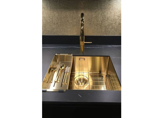 __WYSYŁKA 24H*__ | Zlew REGINOX MIAMI 50X40 stal PVD GOLD (złoty szczotkowany) (R30745)