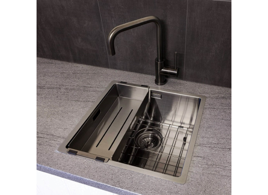 Zlew REGINOX MIAMI 50X40 stal PVD GUN METAL (grafit szczotkowany) (R30721)