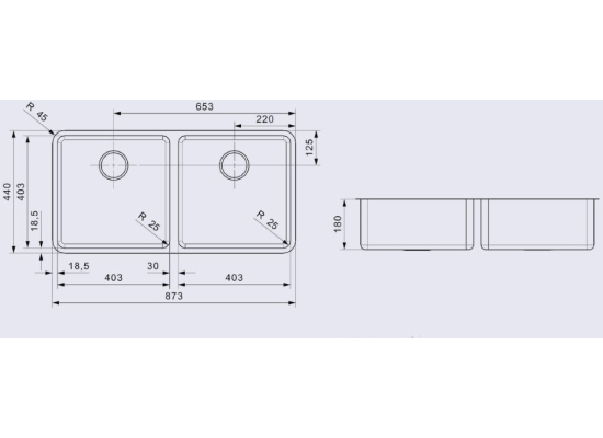 Zlew REGINOX OHIO 40X40 + 40X40 stal INOX MAT (R16596)
