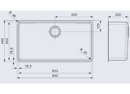 Zlew REGINOX OHIO 80X42 stal INOX MAT (R15766)