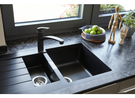 Zlew SCHOCK SIGNUS D-150-FB SILVERSTONE (na równi z blatem) (Cristadur) | linia STUDIO *** zamów wycięcie otworów GRATIS ***