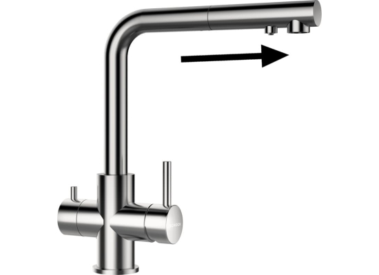 Bateria SCHOCK VITUS 560120 EDM stal szczotkowana INOX z wyciąganą wylewką | linia STUDIO