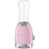 Blender sportowy SMEG PBF01PKEU pastelowy róż | 2 butelki BOTTLE-TO-GO 600 ml | linia 50's STYLE