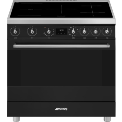 _RABAT_ | Kuchnia z płytą indukcyjną SMEG C9IMMB2 czarny mat | 90cm | czyszczenie parowe | linia SYMFONIA | + GRATIS robot SMF05BLEU