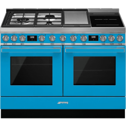 _RABAT_ | Kuchnia z płytą indukcyjną,gazową i grilem SMEG CPF120IGMPT turkusowy | 120cm | czyszczenie pyroliza + parowe | linia PORTOFINO | + GRATIS r