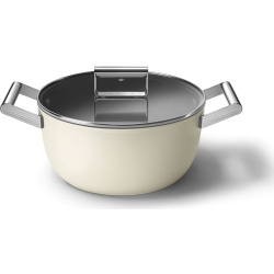 _RABAT_ | Garnek z pokrywką SMEG CSF2412CRM kremowy mat | 24cm