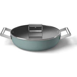 _RABAT_ | Patelnia głęboka z pokrywką SMEG DPF2812EGM szmaragdowy mat | 28cm