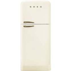 _RABAT_ | Lodówka wolnostojąca SMEG FAB50RCRB5 kremowy (uchwyty w kolorze mosiężnym) | zawiasy po PRAWEJ | 188cm | linia 50's STYLE