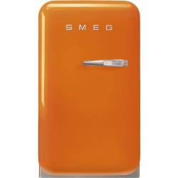 Minibar SMEG FAB5LOR5 pomarańczowy (chromowany uchwyt) zawiasy drzwi lewostronne | linia 50'S STYLE