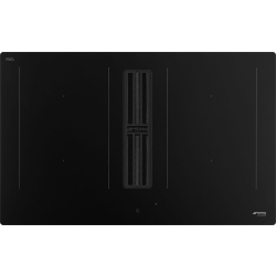 _RABAT_ | Płyta indukcyjna z okapem SMEG HOBD382N2 czarny mat | 83cm | 630 m3/h | linia CLASSICA