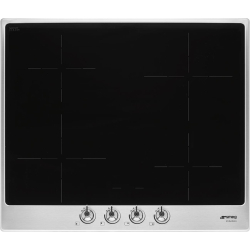 _RABAT_ | Płyta indukcyjna SMEG SI364FXM ramka ze stali + czarne szkło (pokrętła classica) | linia CLASSICA