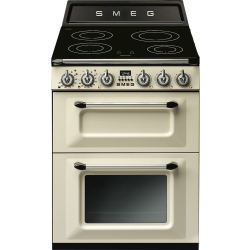 _RABAT_ | Kuchnia z płytą indukcyjną SMEG TR62IP2 kremowy | 60cm | emalia Ever Clean | linia VICTORIA | + GRATIS robot SMF05BLEU