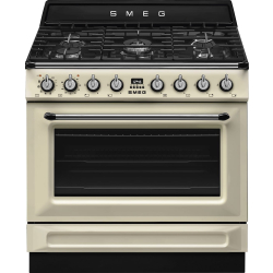 _RABAT_ | Kuchnia z płytą gazową SMEG TR90GPP kremowy | 90cm | czyszczenie pyroliza | linia VICTORIA | + GRATIS robot SMF05BLEU