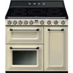 _RABAT_ | Kuchnia z płytą indukcyjną SMEG TR93IP2 kremowy | 90cm | czyszczenie parowe | linia VICTORIA | + GRATIS robot SMF05BLEU