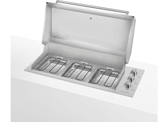 _RABAT_ | Grill elektryczny do zabudowy SMEG BBQE12X stal nierdzewna | szerokość: 120 cm, 3 strefy | linia BBQ