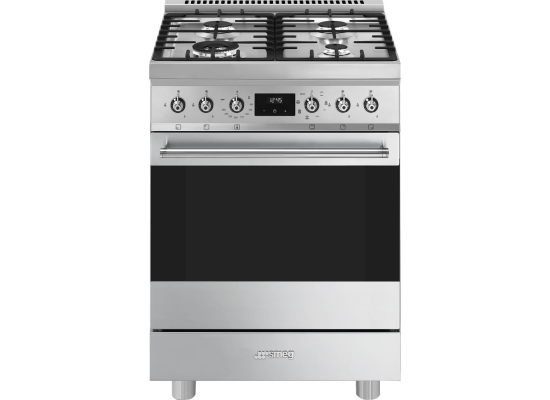 _RABAT_ | Kuchnia z płytą gazową SMEG C6GMX2 stal nierdzewna | 60cm | czyszczenie parowe | linia SYMFONIA | + GRATIS blender BLF03BLEU