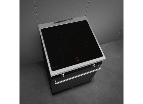 _RABAT_ | Kuchnia z płytą indukcyjną SMEG C6IMBLT2 czarny | 60cm | emalia Ever Clean | linia CONCERTO | + GRATIS blender BLF03BLEU