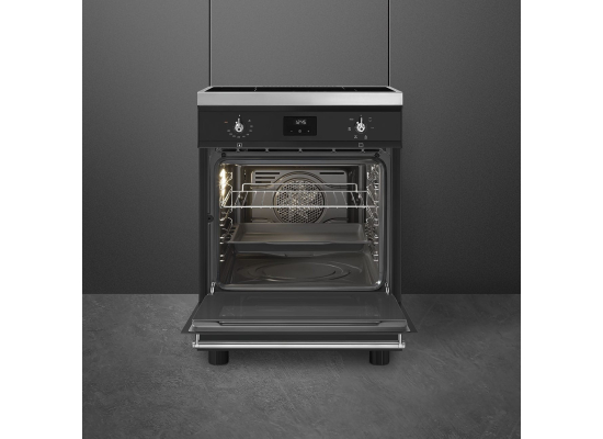 _RABAT_ | Kuchnia z płytą indukcyjną SMEG C6IMMBT2 czarny mat | 60cm | emalia Ever Clean | linia CONCERTO | + GRATIS blender BLF03BLEU