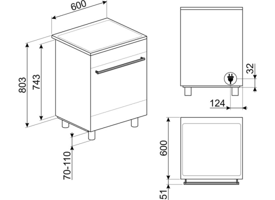 _RABAT_ | Kuchnia z płytą indukcyjną SMEG C6IMMBT2 czarny mat | 60cm | emalia Ever Clean | linia CONCERTO | + GRATIS blender BLF03BLEU