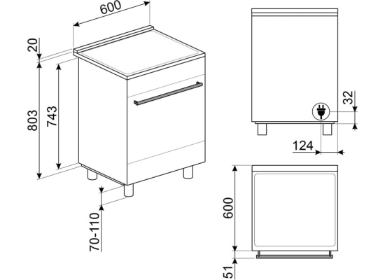 _RABAT_ | wysyłka 24H* | Kuchnia z płytą indukcyjną SMEG C6IPMBM2 czarny mat | 60cm | czyszczenie pyroliza | linia SYMFONIA | + GRATIS blender BLF03BL