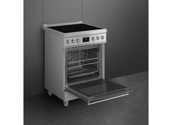 _RABAT_ | Kuchnia z płytą indukcyjną SMEG C6IPXM2 stal nierdzewna | 60cm | czyszczenie pyroliza | linia SYMFONIA | + GRATIS blender BLF03BLEU