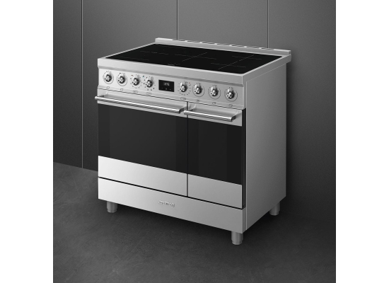 _RABAT_ | wysyłka 24H* | Kuchnia z płytą indukcyjną SMEG C92IPX2 stal nierdzewna | 90cm | czyszczenie pyroliza | linia SYMFONIA | + GRATIS robot SMF05