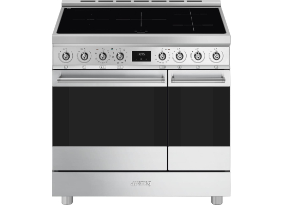 _RABAT_ | wysyłka 24H* | Kuchnia z płytą indukcyjną SMEG C92IPX2 stal nierdzewna | 90cm | czyszczenie pyroliza | linia SYMFONIA | + GRATIS robot SMF05