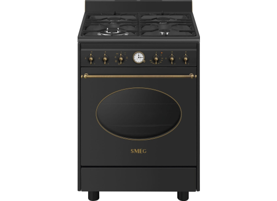 _RABAT_ | Kuchnia z płytą gazową SMEG CO60GMAN2 antracytowy | 60cm | czyszczenie parowe | linia COLONIALE | + GRATIS blender BLF03BLEU