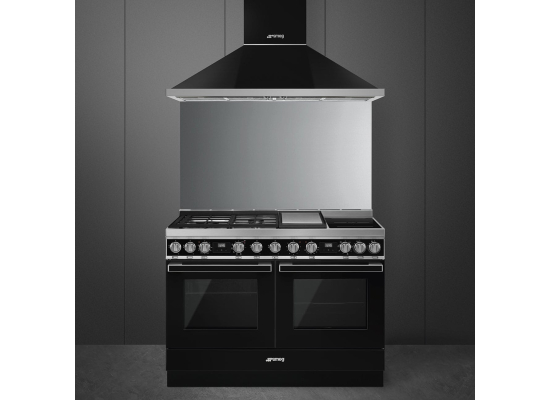 _RABAT_ | Kuchnia z płytą indukcyjną,gazową i grilem SMEG CPF120IGMPBL czarny | 120cm | czyszczenie pyroliza + parowe | linia PORTOFINO | + GRATIS rob