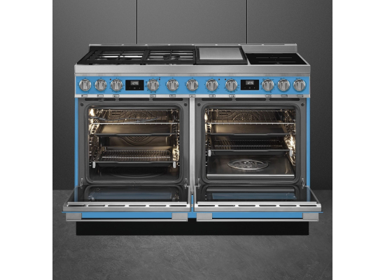 _RABAT_ | Kuchnia z płytą indukcyjną,gazową i grilem SMEG CPF120IGMPT turkusowy | 120cm | czyszczenie pyroliza + parowe | linia PORTOFINO | + GRATIS r