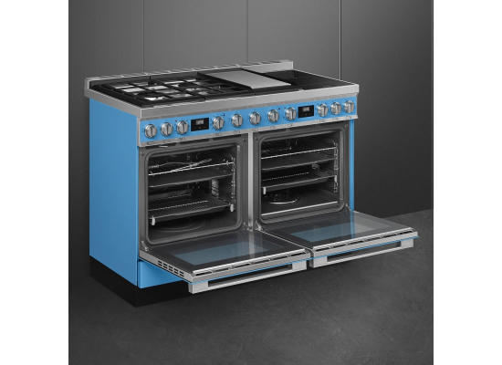_RABAT_ | Kuchnia z płytą indukcyjną,gazową i grilem SMEG CPF120IGMPT turkusowy | 120cm | czyszczenie pyroliza + parowe | linia PORTOFINO | + GRATIS r