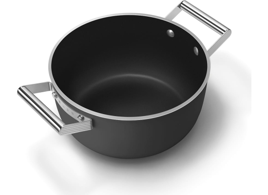 _RABAT_ | Garnek z pokrywką SMEG CSF2412BLM czarny mat | 24cm