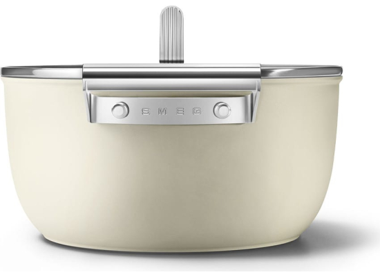 _RABAT_ | Garnek z pokrywką SMEG CSF2412CRM kremowy mat | 24cm