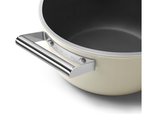 _RABAT_ | Garnek z pokrywką SMEG CSF2412CRM kremowy mat | 24cm