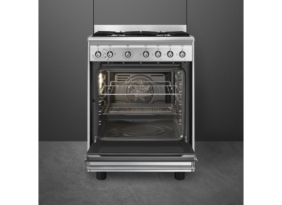 _RABAT_ | Kuchnia z płytą gazową SMEG CX60GMX stal nierdzewna | 60cm | czyszczenie parowe | linia CONCERTO | + GRATIS blender BLF03BLEU
