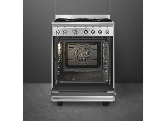 _RABAT_ | Kuchnia z płytą gazową SMEG CX60GMX stal nierdzewna | 60cm | czyszczenie parowe | linia CONCERTO | + GRATIS blender BLF03BLEU