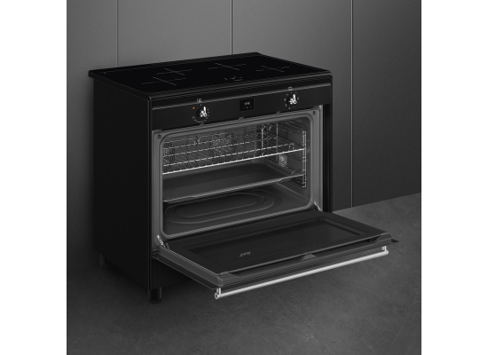 _RABAT_ | Kuchnia z płytą indukcyjną SMEG CX91IMBL czarny | 60cm | czyszczenie parowe | linia CONCERTO | + GRATIS blender BLF03BLEU