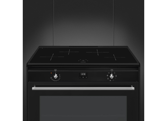 _RABAT_ | Kuchnia z płytą indukcyjną SMEG CX91IMBL czarny | 60cm | czyszczenie parowe | linia CONCERTO | + GRATIS blender BLF03BLEU