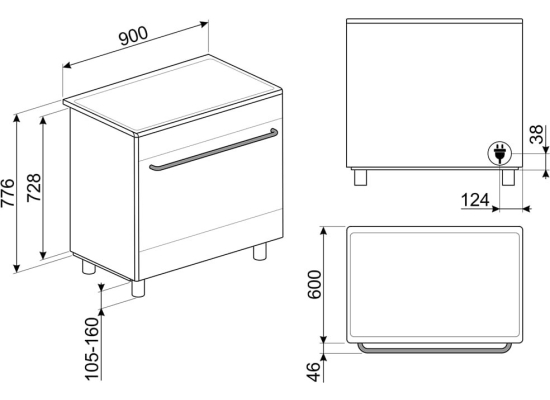 _RABAT_ | Kuchnia z płytą indukcyjną SMEG CX91IMBL czarny | 60cm | czyszczenie parowe | linia CONCERTO | + GRATIS blender BLF03BLEU