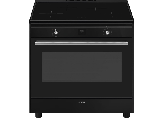 _RABAT_ | Kuchnia z płytą indukcyjną SMEG CX91IMBL czarny | 60cm | czyszczenie parowe | linia CONCERTO | + GRATIS blender BLF03BLEU