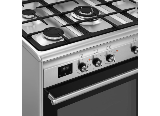 _RABAT_ | Kuchnia z płytą gazową SMEG CX92GM stal nierdzewna | 90cm | czyszczenie parowe | linia CONCERTO | + GRATIS blender BLF03BLEU