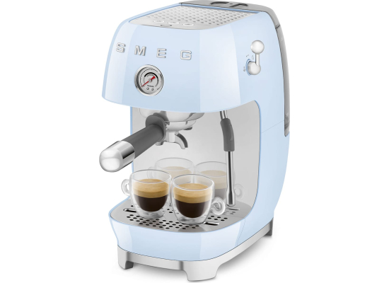 _RABAT_ | wysyłka 24H* | Ekspres kolbowy SMEG ECF03PBEU pastelowy błękit | funkcja ColdBrew | linia 50's STYLE