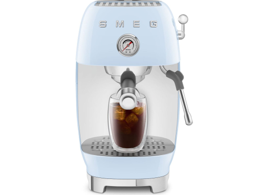 _RABAT_ | wysyłka 24H* | Ekspres kolbowy SMEG ECF03PBEU pastelowy błękit | funkcja ColdBrew | linia 50's STYLE
